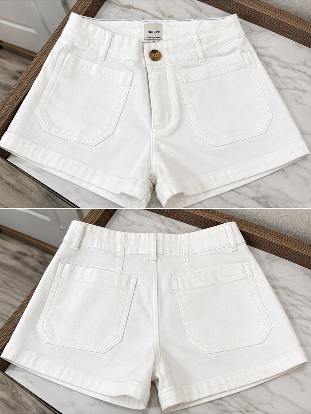 Anthropologie - Maeve The Colette Short High Waist Shorts White Size 2